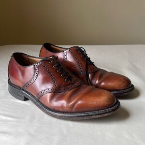 Vintage USA Leather Oxford Dress Shoes 10.5 Florsheim Style Mahogany Brown